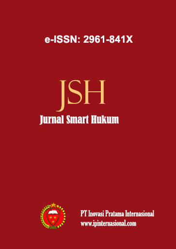 					View Vol. 1 No. 2 (2023): Jurnal Smart Hukum (JSH)
				